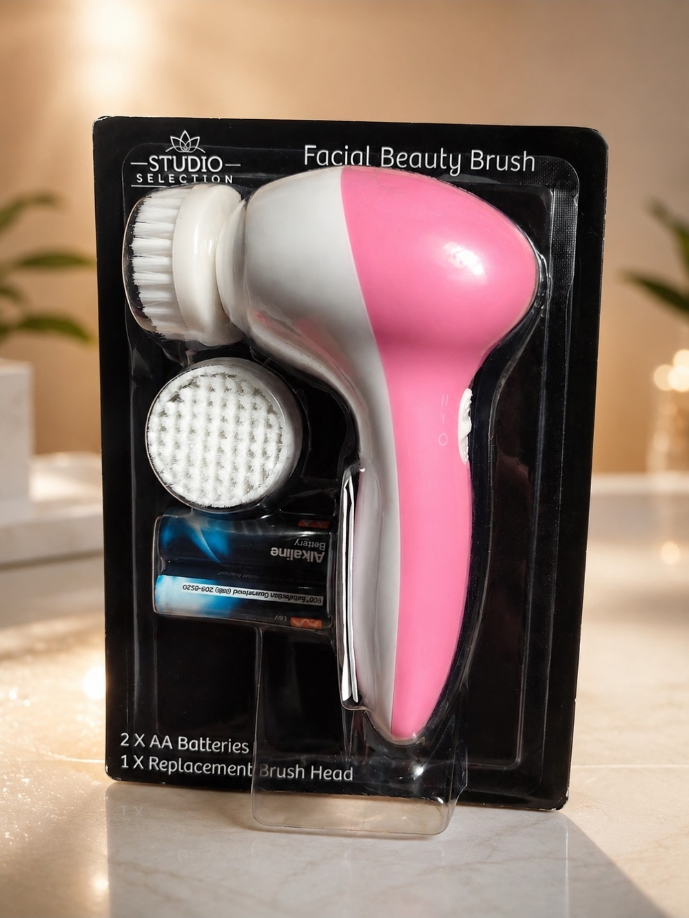 Pink & White Facial Cleansing Brush